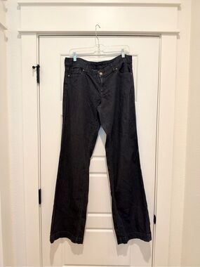 Citizens Of Humanity Birkin Stretch Low Waisted Black Wide Leg Jeans Size 32